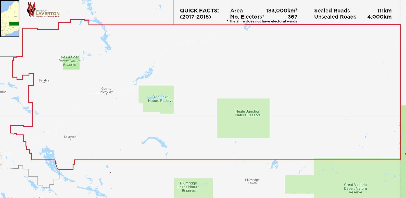 Shire of Laverton Boundary Map