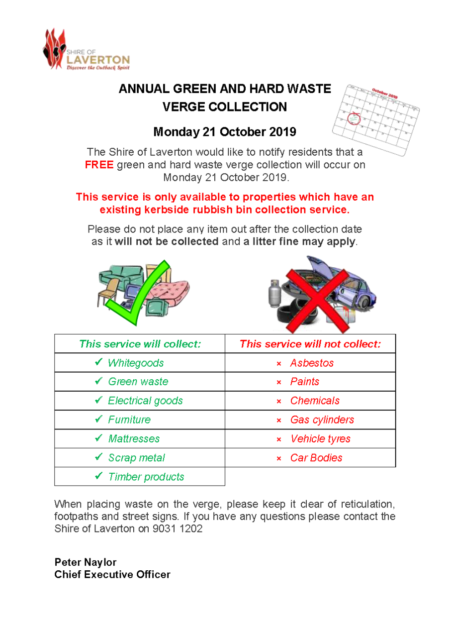 Hard & Green Waste Collection 21/10/19