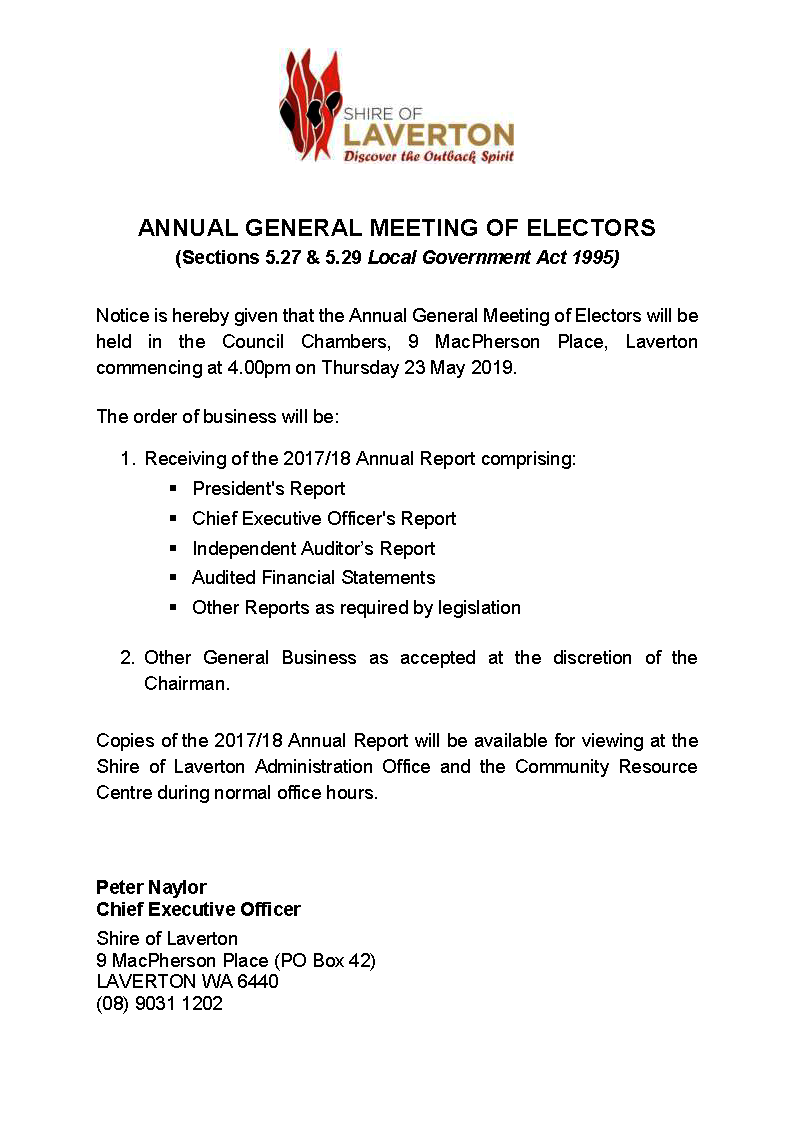 Annual General Meeting of Electors