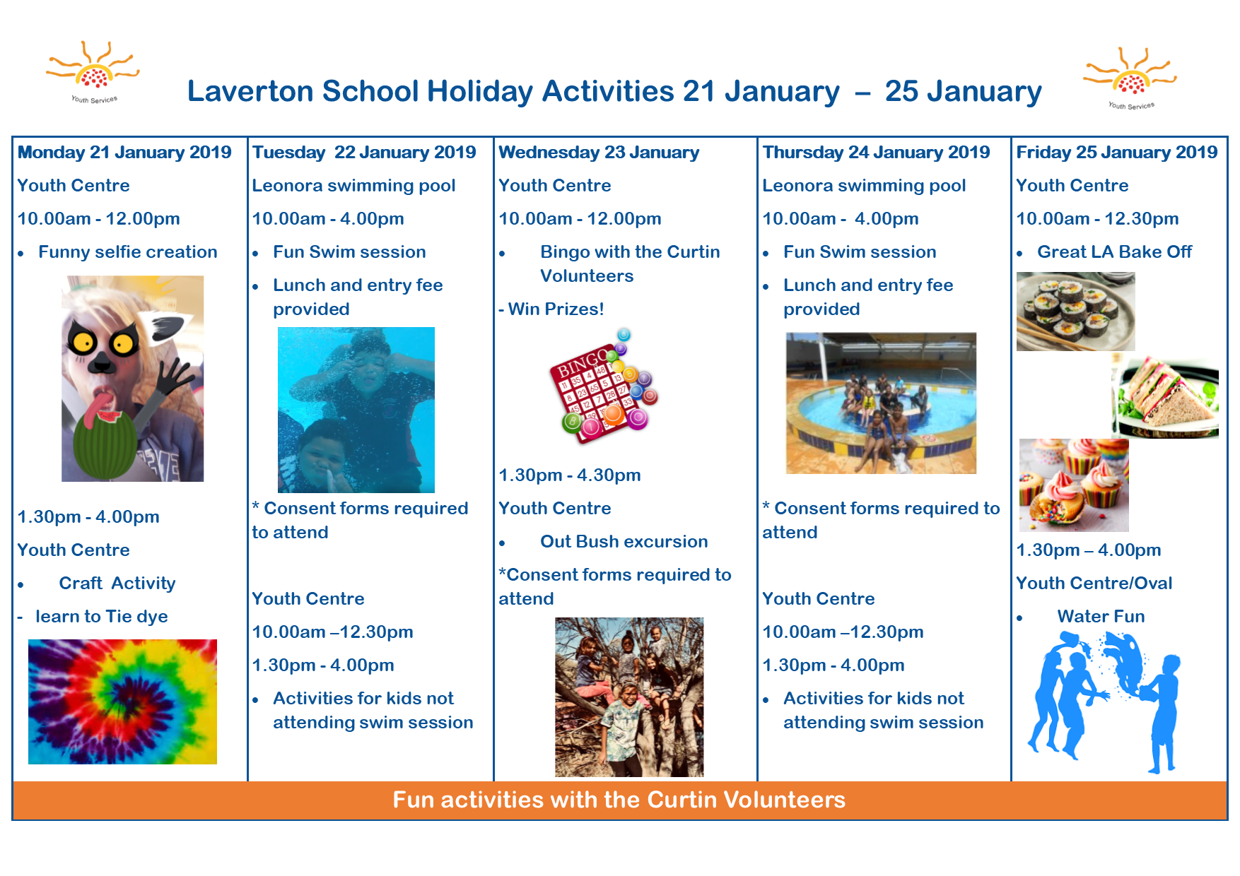 Youth Activities 21-25 Jan 2019