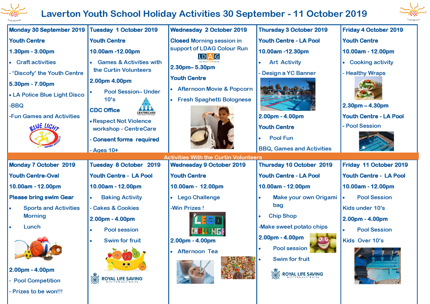 School Holiday Youth Centre Activities