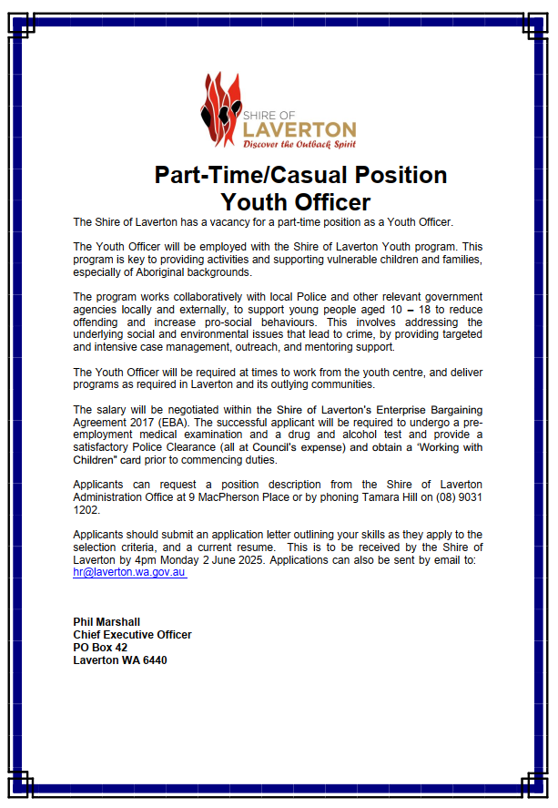 Youth Worker Vacancy